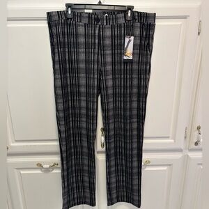Betabrand Black White Textured Plaid Stretch Pants NWT Women’s Size 2XLP
